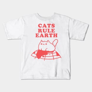 Cats Rule Earth Kids T-Shirt